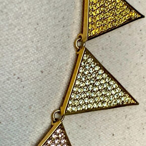 Spectacular Eddie Borgo Ombré Pavé Triangle Collar Flat Choker Necklace - Picture 4 of 11